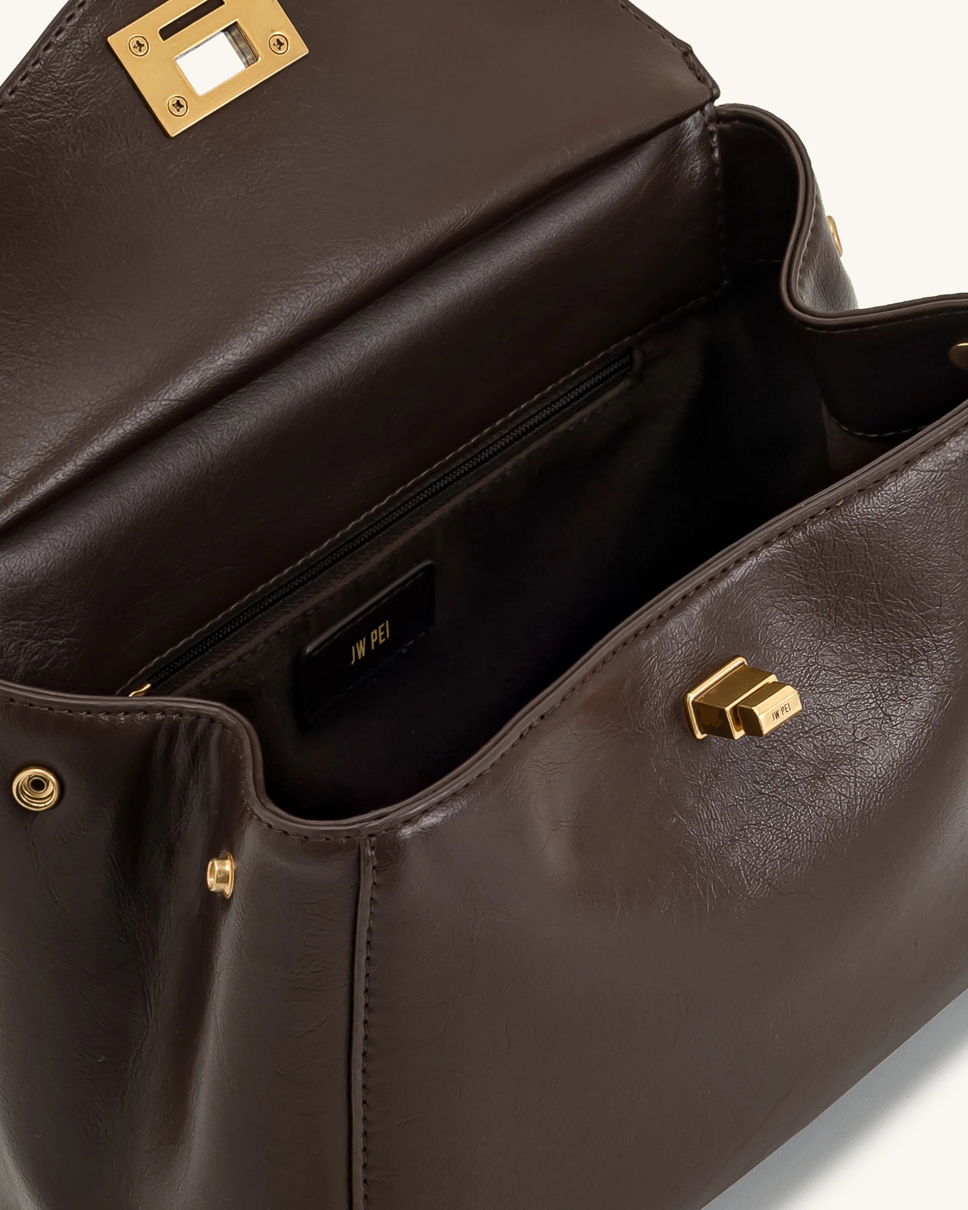 Lucia Classic Top Handbag - Koyu Kahve
